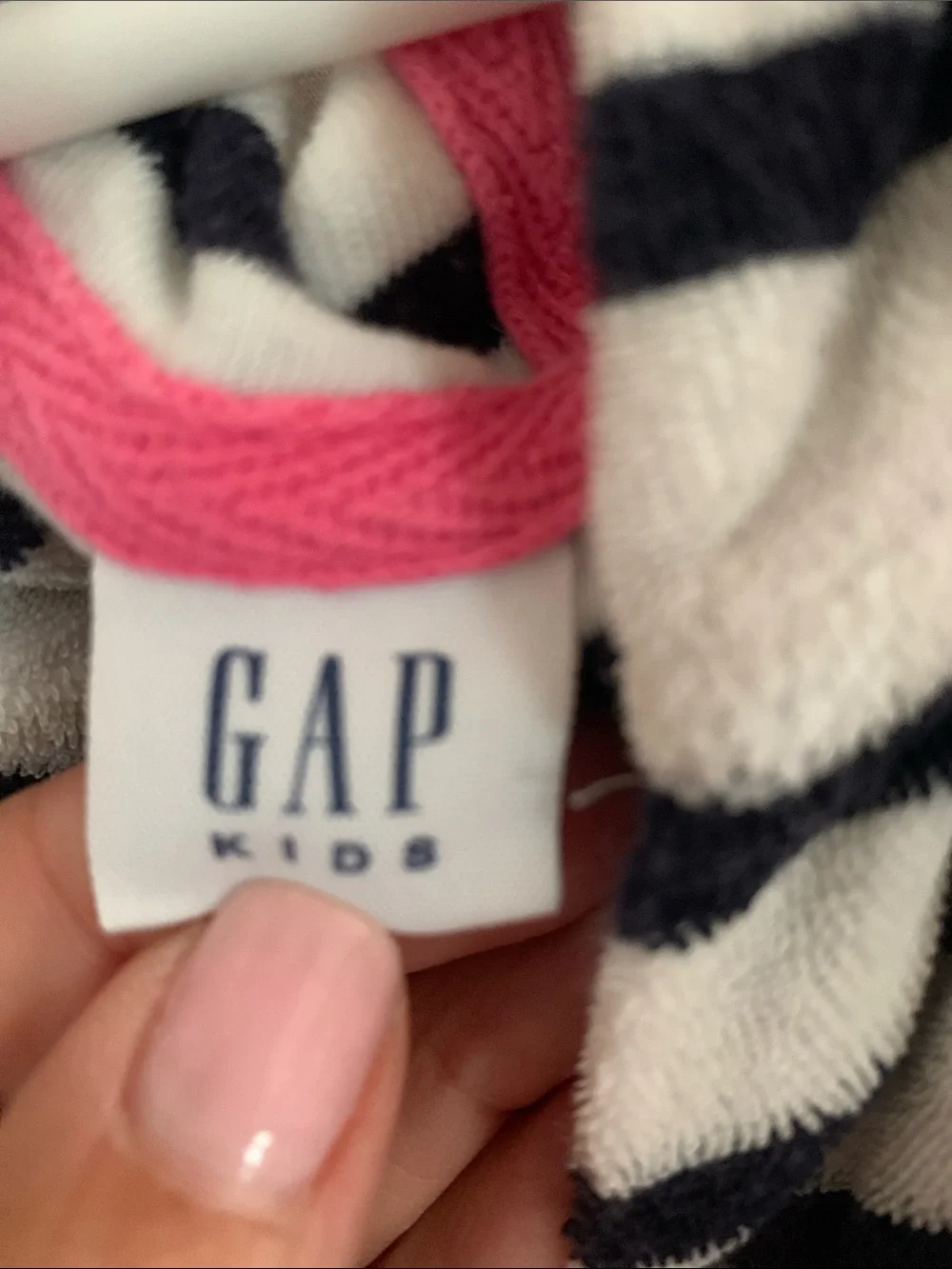 GAP Kids Striped Hooded Dress in Black, White & Pink Coverup